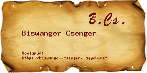 Biswanger Csenger névjegykártya